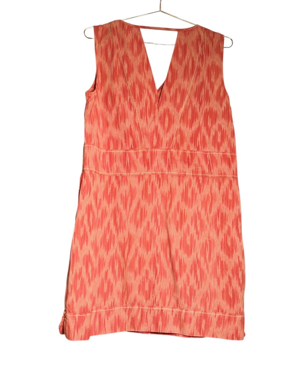 Toad&Co Shakti Dress Large Organic Cotton Sleeveless Ikat Red Coral Breeze 2019